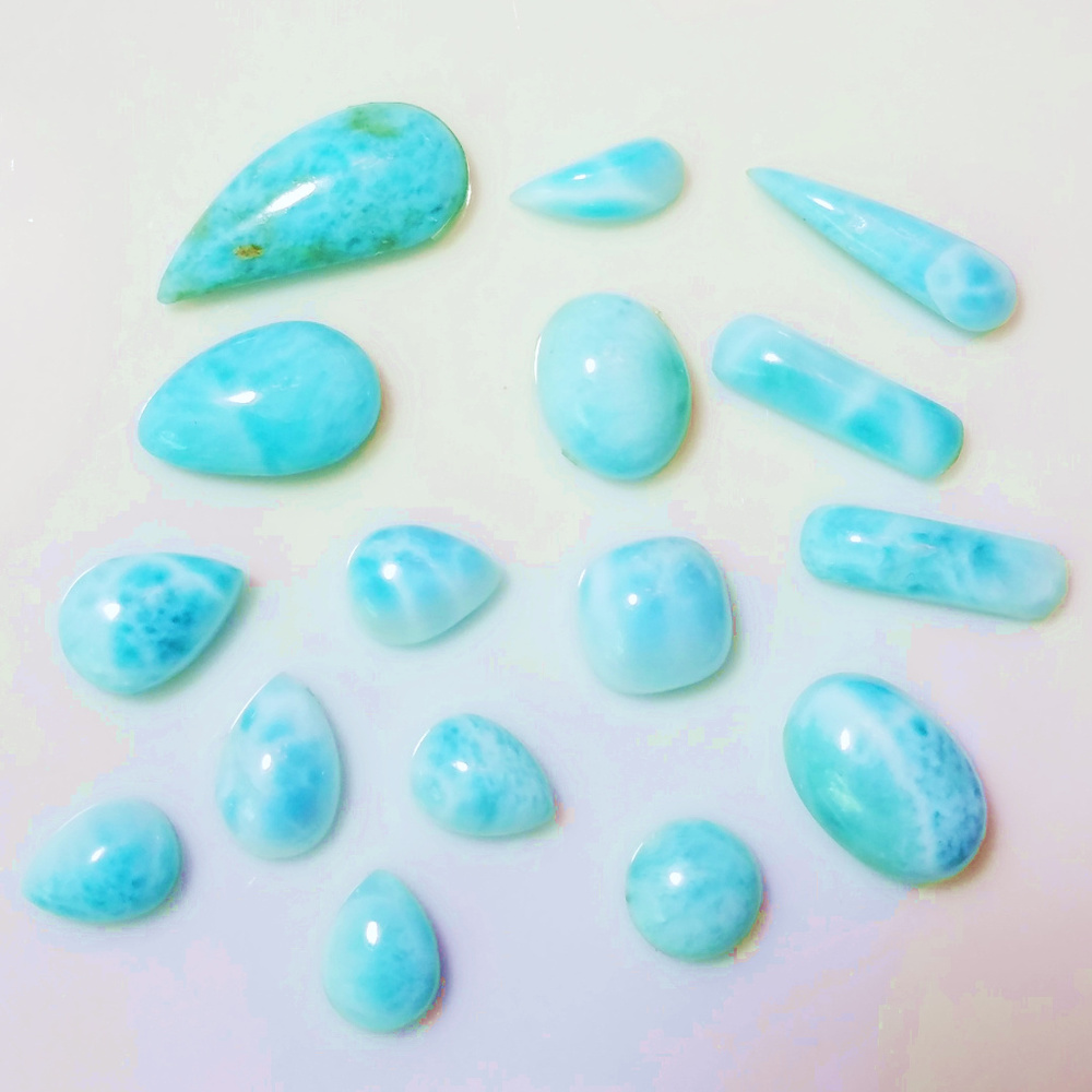 ~31ctw Larimar Cabochon 16 Piece Parcel